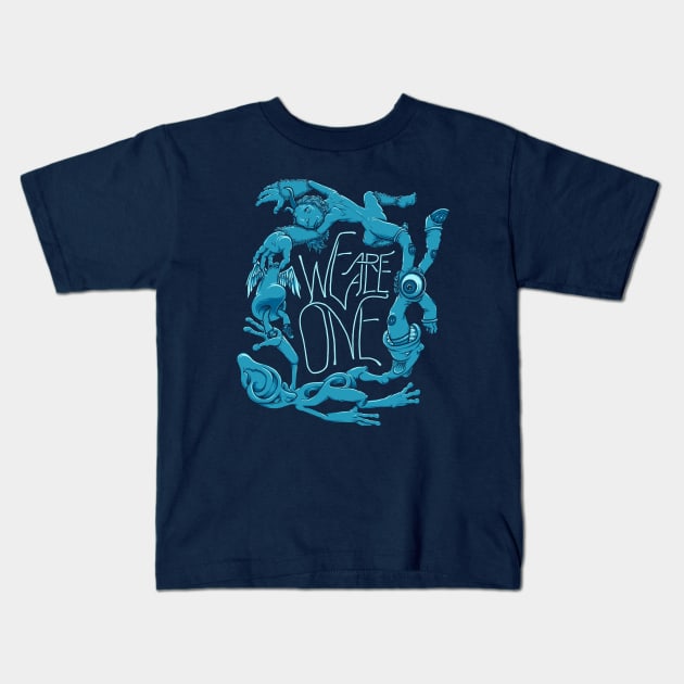 We Are All One Kids T-Shirt by musarter